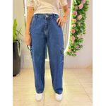 CALÇA PANTALONA CARGO JEANS ESCURO