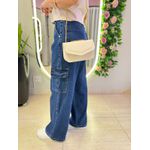 CALÇA PANTALONA CARGO JEANS ESCURO
