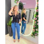 CALÇA MOM FENDA JEANS ESCURO