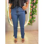 CALÇA MOM FENDA JEANS ESCURO