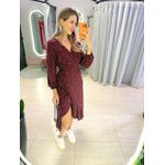 VESTIDO MIDI ENVELOPE MANGA LONGA MARSALA