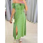 VESTIDO MIDI VIOLETA VERDE CLARO