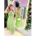 VESTIDO MIDI VIOLETA VERDE CLARO
