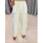 CALÇA CARGO ELASTICO BRANCO