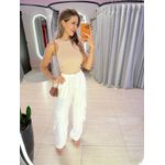 CALÇA CARGO ELASTICO BRANCO