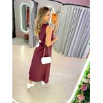 VESTIDO MIDI FLOR AMARRAÇÃO MARSALA