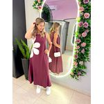 VESTIDO MIDI FLOR AMARRAÇÃO MARSALA
