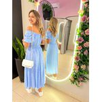 VESTIDO MIDI VIOLETA AZUL CLARO