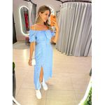VESTIDO MIDI VIOLETA AZUL CLARO
