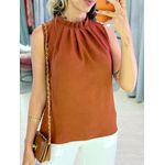 BLUSA CREPE BEATRIZ MARROM