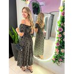 VESTIDO MIDI VIOLETA PRETO/NUDE