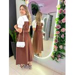 VESTIDO MIDI AMÉLIA MARROM