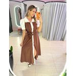 VESTIDO MIDI AMÉLIA MARROM