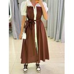 VESTIDO MIDI AMÉLIA MARROM