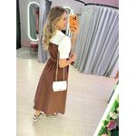 VESTIDO MIDI AMÉLIA MARROM