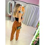 CALÇA CARGO ELASTICO MARROM