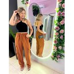 CALÇA CARGO ELASTICO MARROM