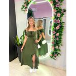 VESTIDO MIDI VIOLETA VERDE MILITAR