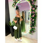 VESTIDO MIDI VIOLETA VERDE MILITAR