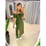 VESTIDO MIDI VIOLETA VERDE MILITAR