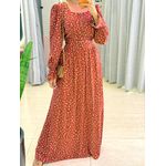 VESTIDO VIVIANE MARROM