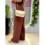 CALÇA PANTALONA LINHO BÁSICA MARROM