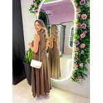 VESTIDO YASMIN CANELADO MARROM