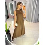 VESTIDO YASMIN CANELADO MARROM