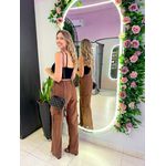 CALÇA CARGO ELASTICO MARROM ESCURO