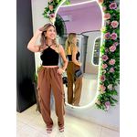 CALÇA CARGO ELASTICO MARROM ESCURO