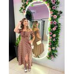 VESTIDO MIDI VIOLETA MARROM ESCURO