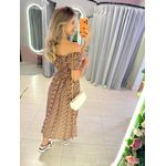 VESTIDO MIDI VIOLETA MARROM ESCURO
