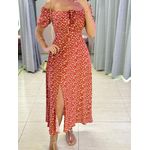 VESTIDO MIDI VIOLETA TERRA COTA