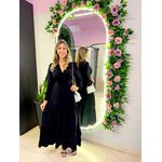 VESTIDO MANGA LONGA VALENTINA PRETO LISO