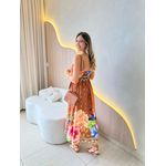 VESTIDO MIDI LAIS MARROM