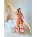VESTIDO MIDI LAIS MARROM