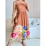 VESTIDO MIDI LAIS MARROM