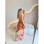 VESTIDO MIDI LAIS MARROM