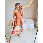 VESTIDO MIDI LAIS MARROM