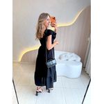 VESTIDO TRICOLINE BABADOS PRETO