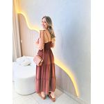 VESTIDO MIKAELY MARROM
