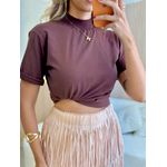 T-SHIRT BÁSICA ALGODÃO MARROM