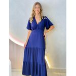 VESTIDO VALENTINA MANGA CURTA AZUL MARINHO