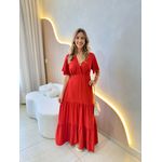 VESTIDO VALENTINA MANGA CURTA TERRACOTA LISO