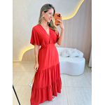 VESTIDO VALENTINA MANGA CURTA TERRACOTA LISO