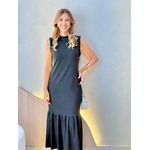VESTIDO CANELADO TALITA PRETO