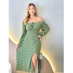 VESTIDO VIOLETA MANGA LONGA VERDE MILITAR