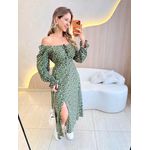 VESTIDO VIOLETA MANGA LONGA VERDE MILITAR