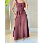 VESTIDO MIDI HELENA MARROM
