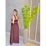 VESTIDO MIDI HELENA MARROM